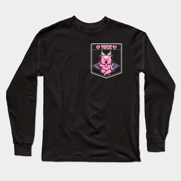 Cat Baphomet Long Sleeve T-Shirt by Rockadeadly